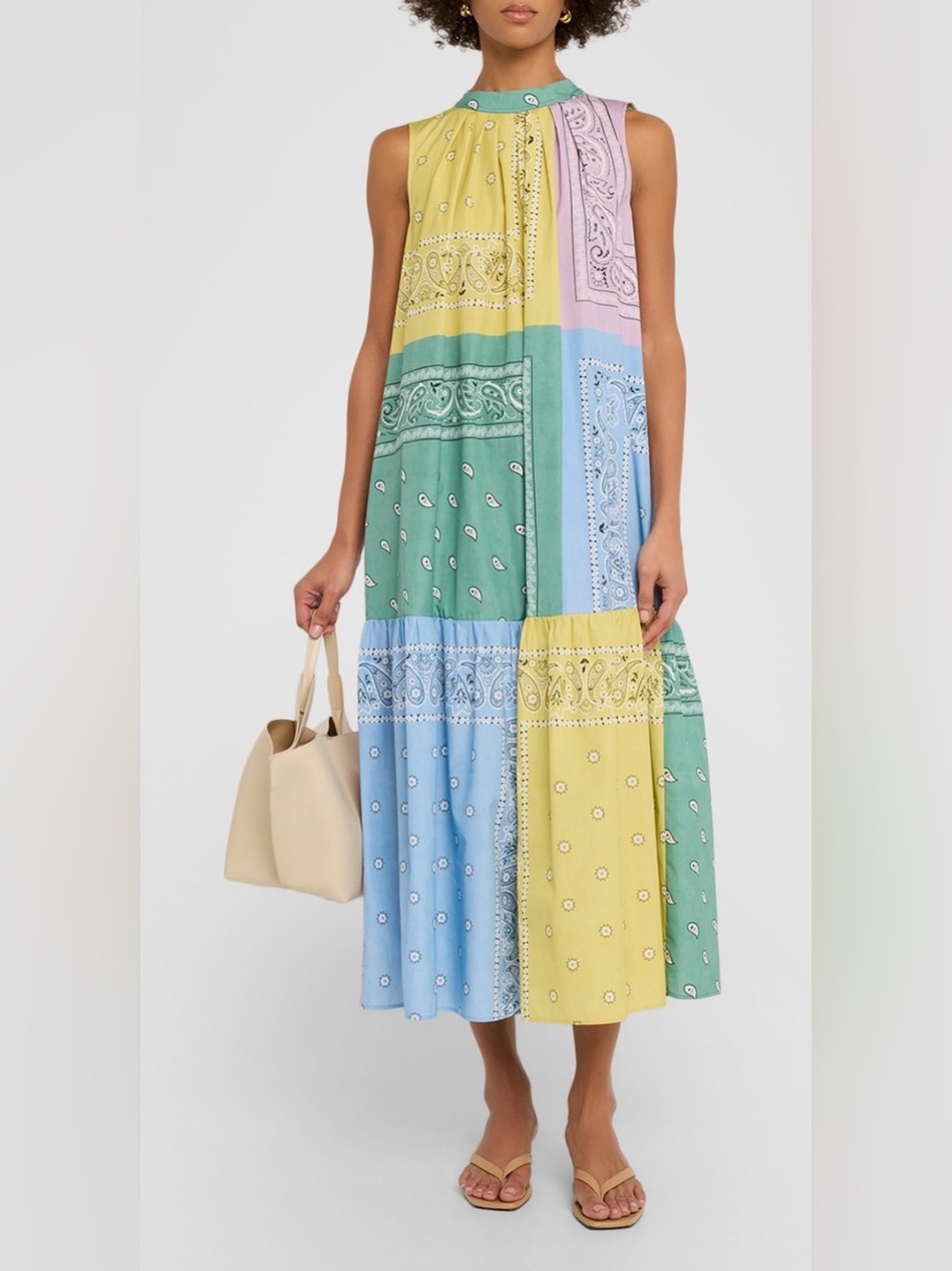 NWT Weekend Max Mara Regno Pastel Bandana Maxi Dress